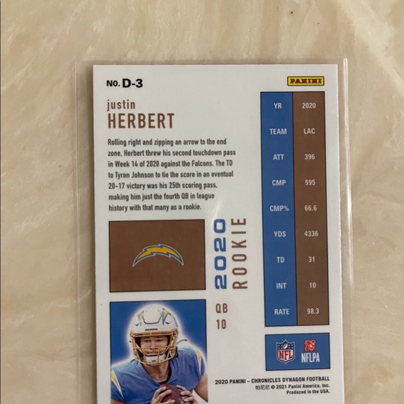 Justin Herbert card - Picture 2 of 2